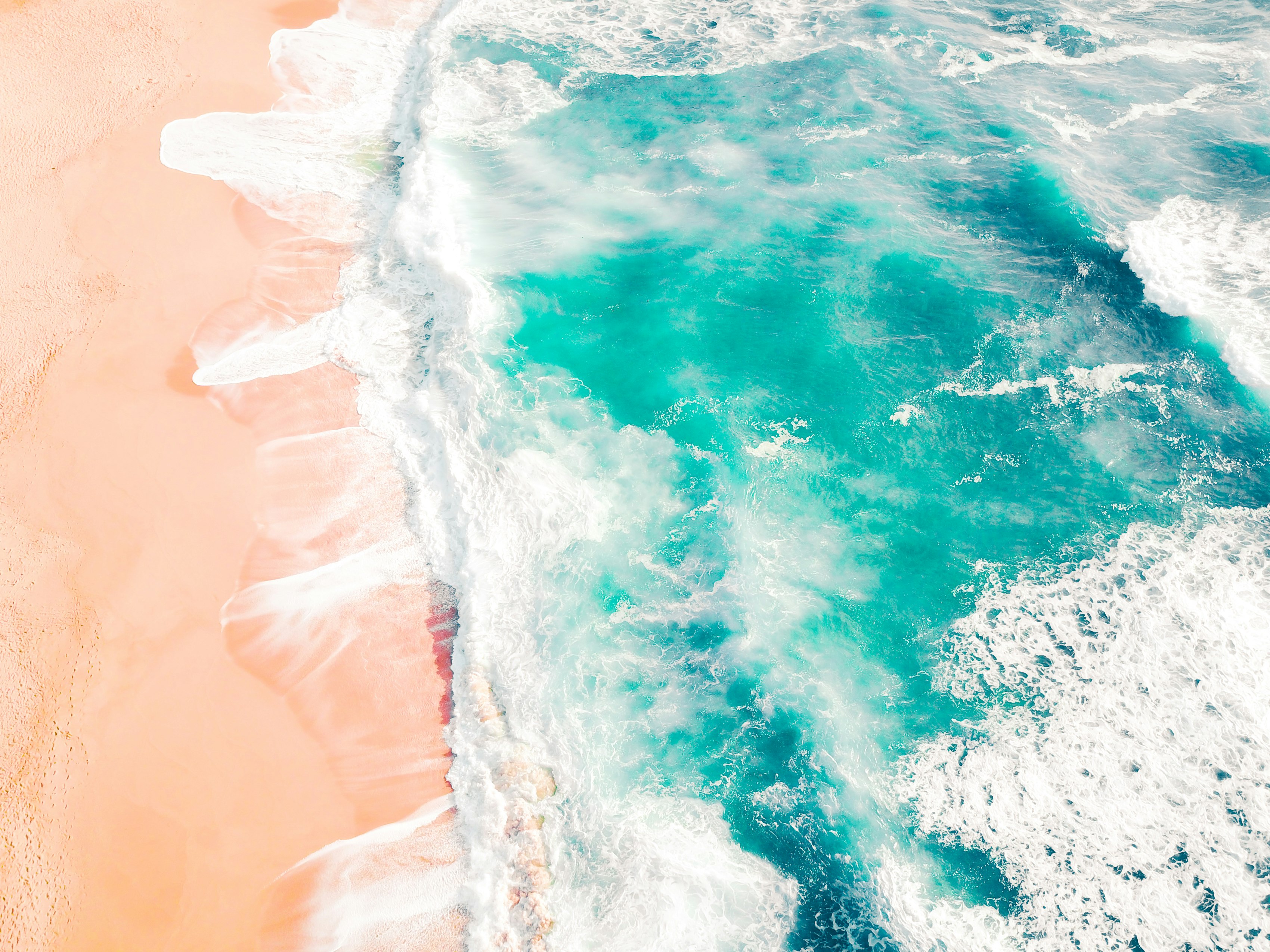 bird's eye view of ocean waves